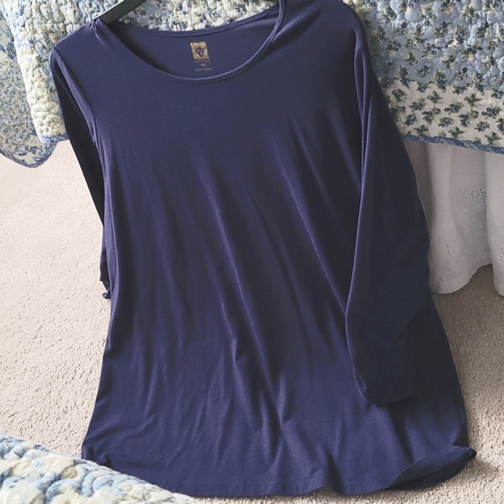 Anne Klein Navy Tee 1X